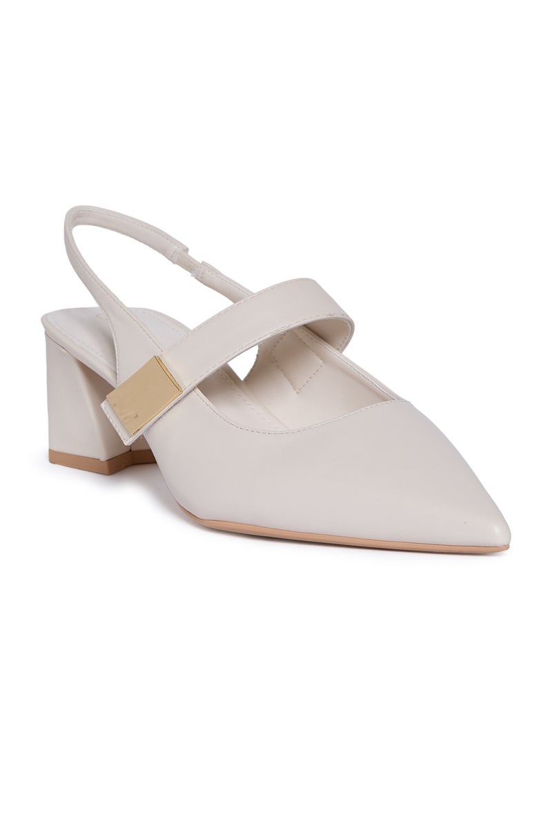 جيومني بغل الكعب المتوسط للنساء – كعب أنيق بدون ظهر للمكتب، للحفلات والملابس اليومية - Image 1